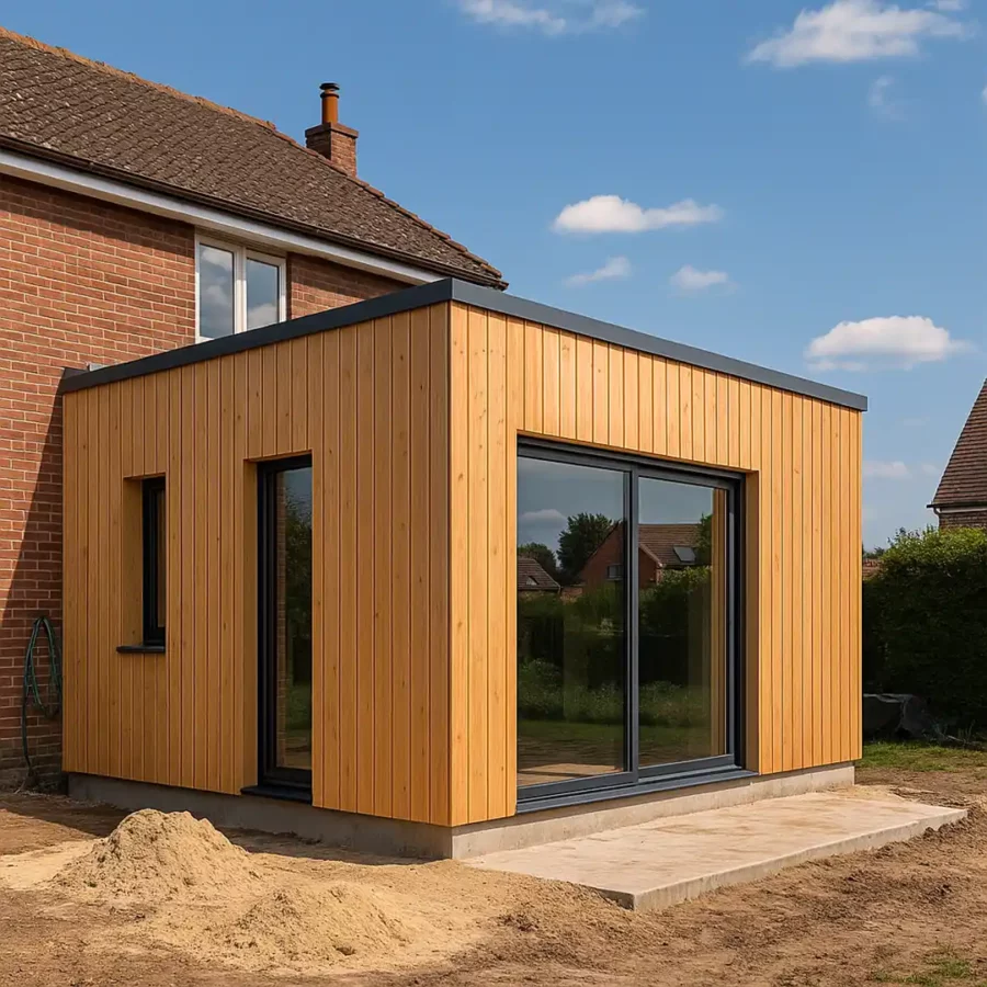 Extension vitrée en bois à Bondues (59090)
